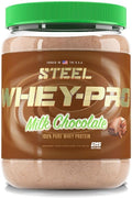 Steel Supplements Whey-Pro | 100% Pure Whey Protein Powder for Men and Women | Milk Chocolate | Muscle Gain &amp Lean Muscle Recovery | Gluten Free | 1.65 lbs | BCAA 5g | Non-GMO | 25 Servings