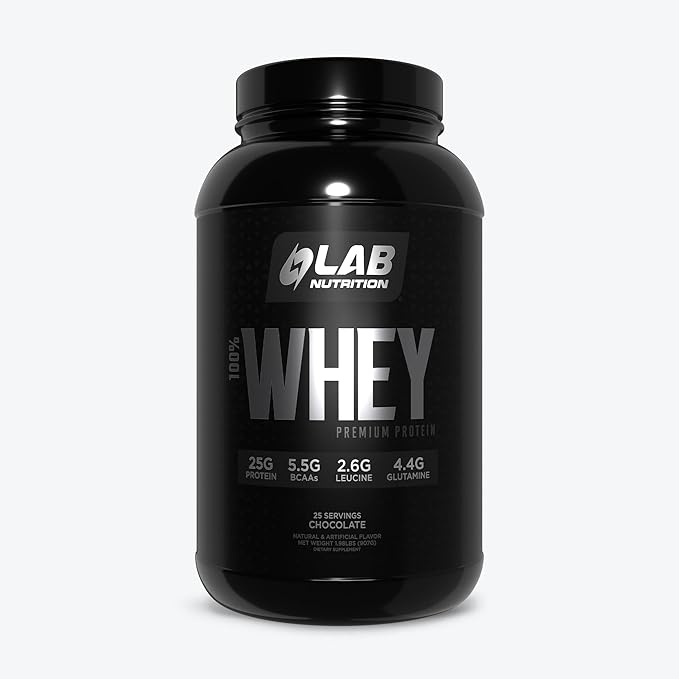 Premium 100% Whey Protein Powder Build muscl Gluten Free 25 g Protein Delicious Chocolate Flavor 2Lbs - 25 Servings.