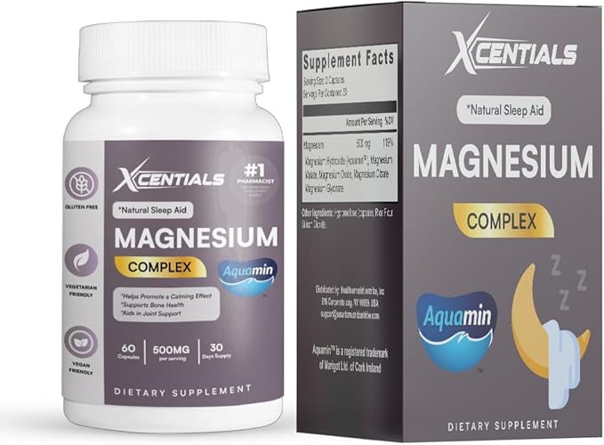 Magnesium Complex Glycinate Taurate &amp Citrate High Absorption Gentle on Stomach Relaxation Muscle &amp Nerve Support 60 Vegan Capsules