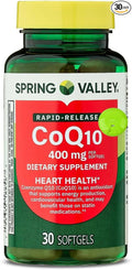 SUREFECT Spring Valley CoQ10 400mg - 30 Rapid-Release Softgels - Antioxidant Support for Heart &amp Energy Organizer.