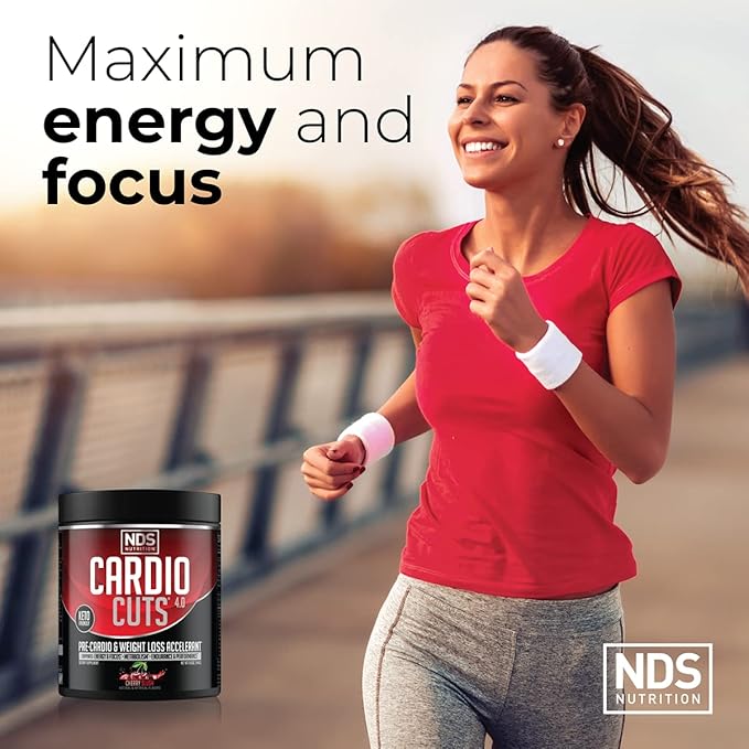 NDS Nutrition 4.0 Pre Workout Supplement - Advanced Weight Loss and Pre Cardio Formula with L-Carnitine CLA MCTs L-Glutamine and Safflower Oil - Cherry Slush (40 Servings)