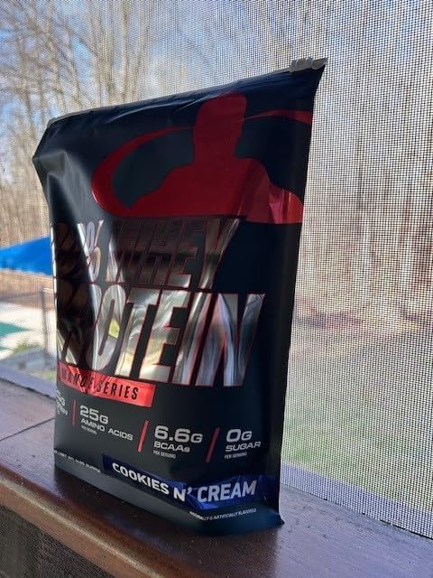 Goliath Labs 100% Whey Protein Powder Isolate/Blend | Fast-Absorbing Workout Supplements for Men and Women | 25g of Pure Protein and 5.5g of BCAAs | 5 lbs 68 Servings (5 LB Cookies n Cream)