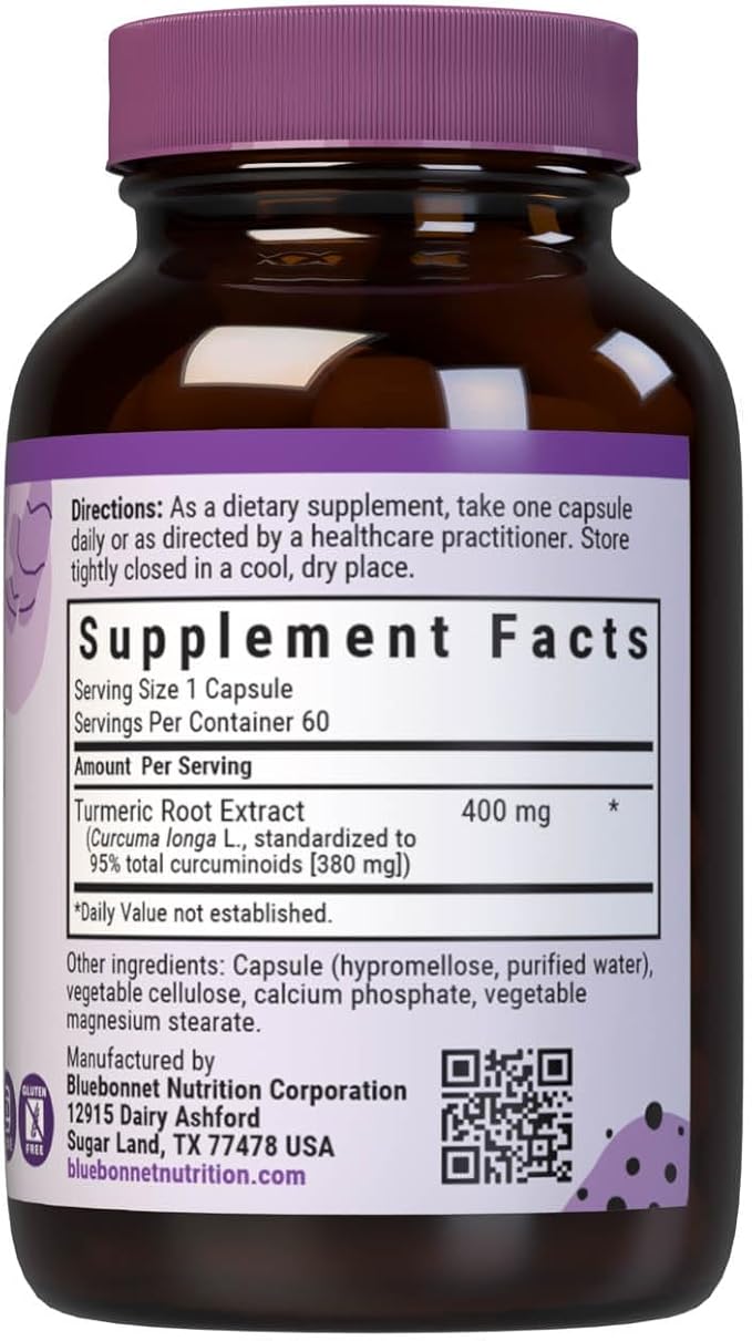Bluebonnet Turmeric Root Extract Supplement 60 Count
