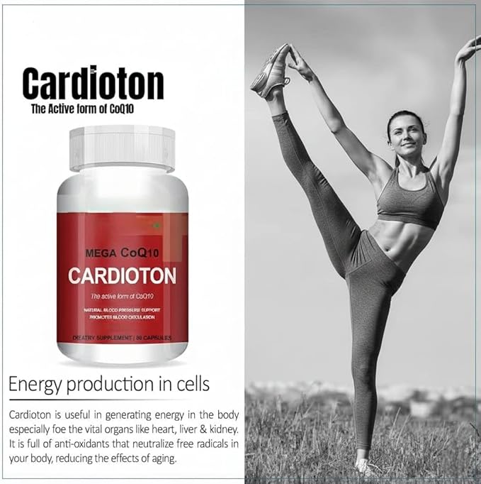 Cardioton 60 Capsules with Coenzyme Q10 &amp Arjuna Extract for Heart Health - 60 Capsules