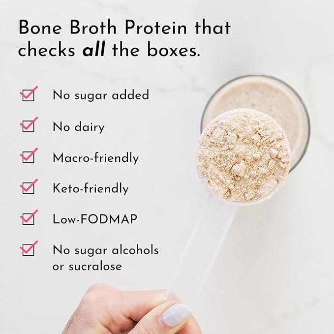 Bone Broth Protein Powder – French Vanilla | 15 Servings | 21 g Grass-Fed Protein per Serving | Dairy-Free | Collagen for Gut Skin &amp Joint Support | Made with Real Food Ingredients
