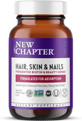 New Chapter Biotin Supplement Vegan Hair Skin and Nails Vitamins with Fermented Biotin + Astaxanthin - 60 Count