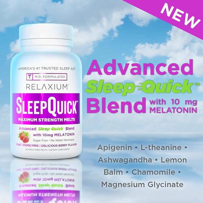 Relaxium Sleep | 60 Capsule+ Sleep Quick Melts + Gummies (Family Pack Sleep Bundle)