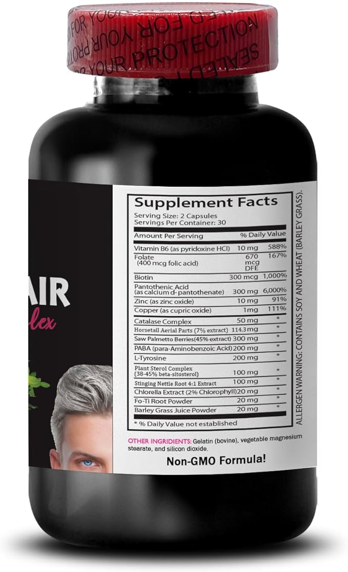Biotin Fresh Tone - Gray Hair Reverse - Vibrant Hair Color Color Boost Hair Pigmentation Radiant Sheen Hair Tone Hair Transformation Color Vitality Natural Hair Color 3 Bottles 180 Capsules