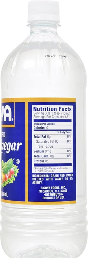 Goya Foods Distilled White Vinegar 32 Fl Oz (Pack of 12)