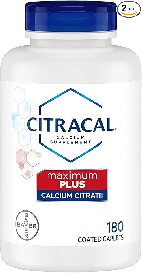 Citracal Calcium Citrate With Vitamin D Coated Caplets 180 Caplets (Pack of 2)