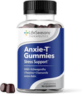 Anxie-T - Stress Relief Gummy - Vitamin Supplement for Mood &amp Mental Focus Support - Feel Calm and Relaxed - Rapidly Eases Tension - Ashwagandha GABA &amp L-Theanine - 90 Gummies