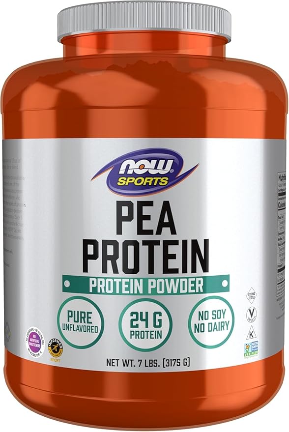 NOW Sports Pea Protein Natural Unflavored Powder7-Pound