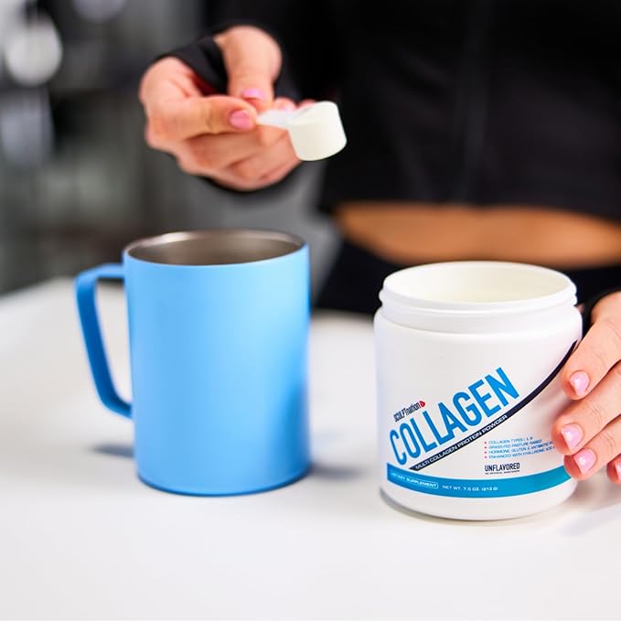 Sculpt Nation by V Shred Collagen Peptides Powder - Types I II and III Collagen Plus Hyaluronic Acid to Support Healthy Hair Nails Skin Bones and Joint Health - Unflavored 30 Day Supply