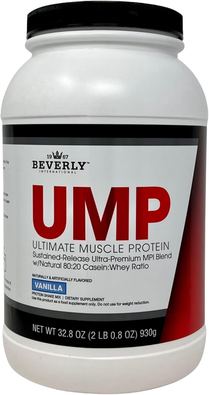Beverly International UMP Protein Powder Vanilla. Unique Whey-Casein Ratio Builds Lean Muscle. Easy to Digest. No Bloat. (32.8 oz) 2lb .8 oz
