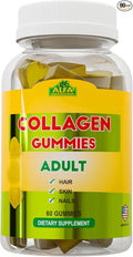 Collagen Gummies with Vitamin A for Skin Health Hair &amp Nails Growth Supplement for Men and Women Non-GMO Gelatin-Free - 60 Gummies