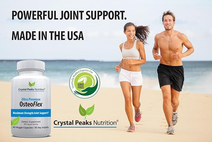 Organic Curcuminoids Osteoflex - Natural Turmeric &amp Bioperine for Optimal Absorption and Maximum Joint Support. 60 Capsules 30-Day Supply