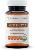 Secrets of the Tribe Milk Thistle USDA Organic Capsules | Certified Organic Vegetarian Capsules Herbal Dietary Supplement | Silybum marianum Dried Seed (60 Count)