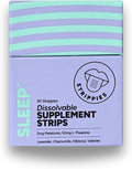 Dissolvable Sleep Strips – Fast-Acting Melatonin 5mg with L-Theanine Lavender Chamomile Hibiscus &amp Valerian – Natural Cranberry Flavor – 30 Strips