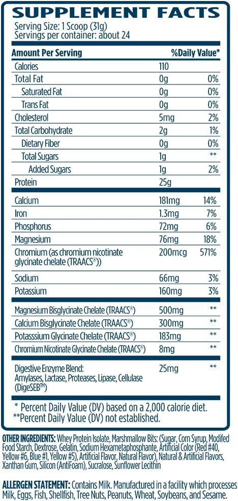 VMI Sports | ProtoLyte Whey Isolate Protein Powder | Low Calorie Whey for Weight Loss and Muscle Gain | Digestive Enzymes | Non-GMO (1.6 lb Marshmallow Charms)