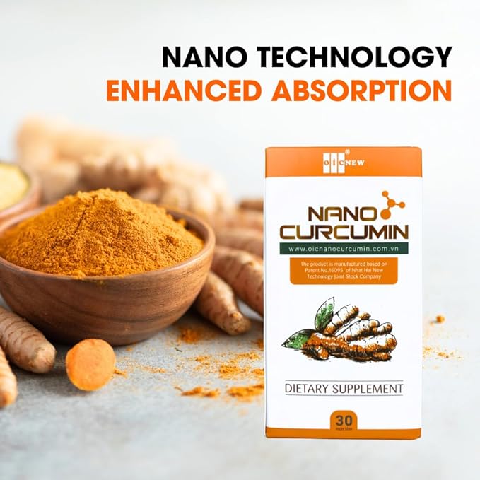Nano Curcumin - 30 Capsules - Nano Technology Increases Absorption Up to 99.9% Promotes Digestive System Relieves Gastric and Beautifies The Skin