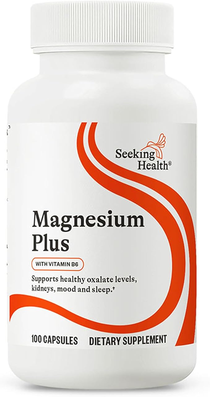 Seeking Health Magnesium Plus - Formula with Vitamin B6 - Magnesium Malate &amp Glycinate Supplement to Support Bone Health Sleep &amp Feelings of Calm - 100 Capsules