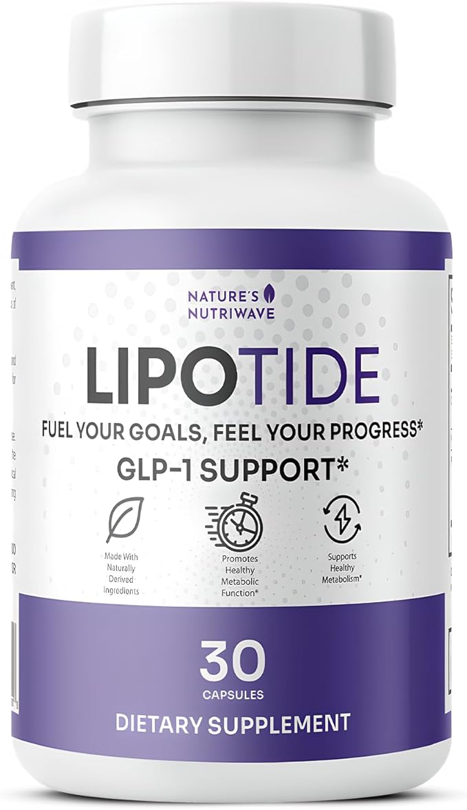 LipoTide – Daily Fiber &amp Probiotic Supplement with Inulin Resistant Starch &amp Three Probiotic Strains – Made in USA Non-GMO Stimulant-Free – 30 Capsules 1 Month Supply