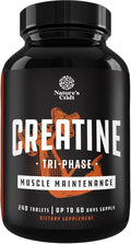 Natures Craft High Strength Tri Phase Creatine Tablets for Women &amp Men - Formula Blend of Creatine Monohydrate 300mg HCL &amp Pyruvate Supplement - Muscle Mass Gain &amp Recovery Supplement - 2