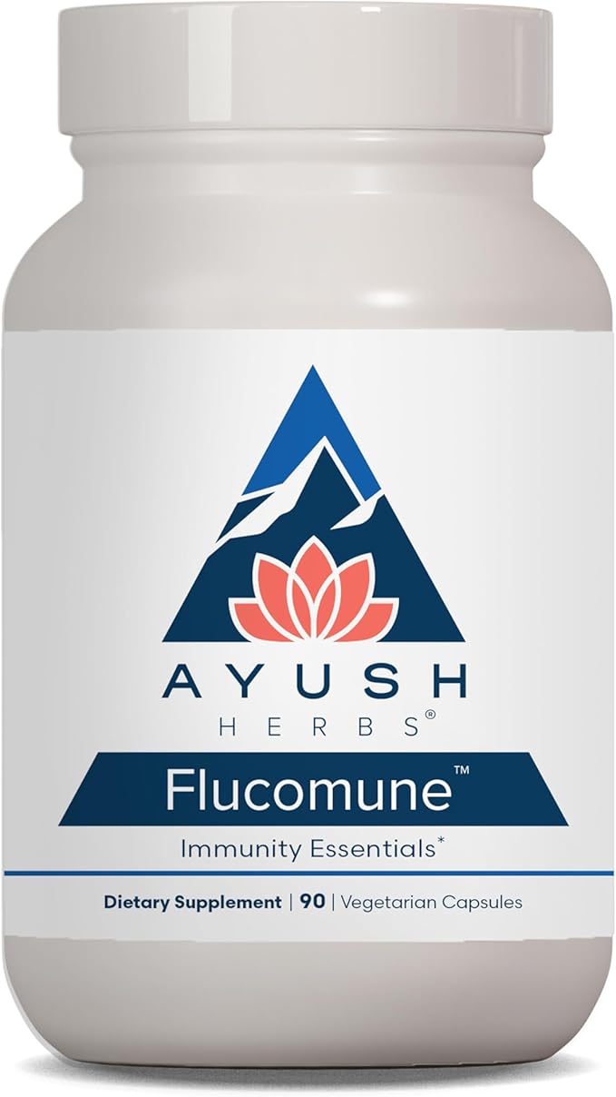 Ayush Herbs Flucomune - Immune Support Supplement Sinus Support for Women &amp Men Herbal Lung &amp Respiratory Balance for Adults - 90 Vegetarian Capsules (1 Count)