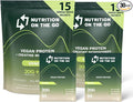Nutrition On The Go Vegan Protein Powder Packets with Creatine – 20g Plant Proteins + 5g Creatine – Single-Serve Travel Protein Powder – All-Natural Gluten-Free – Vanilla – (30-Pack)