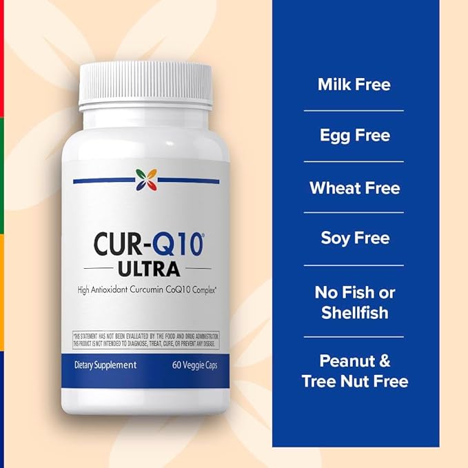 Stop Aging Now - CoQ10 200mg - 60 Capsules - Antioxidant Curcumin Complex Supplement