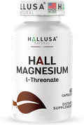 Hallusa Natural Magnesium L-Threonate Capsules 2000mg Cognitive Support Supplement for Brain Health &amp Memory Mental Clarity Focus &amp Sleep Aid Non-GMO Gluten-Free 60 Count