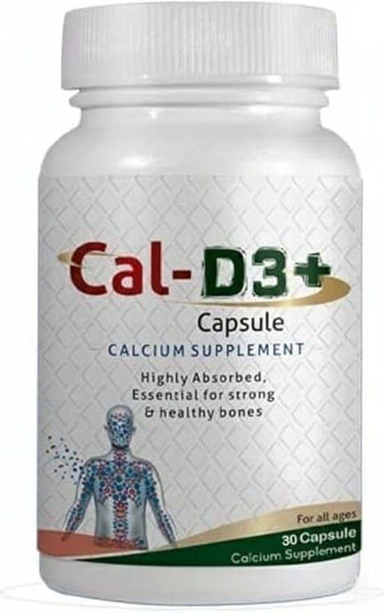 Cal-D3+ Capsules | Calcium Supplement | Essential for Strong &amp Healthy Bones | 30 Capsules