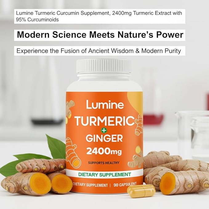 LUMINE Turmeric Curcumin Supplement2400mg Turmeric Extract with 95% CurcuminoidsVegan Non-GMO Gluten-Free (1pc)