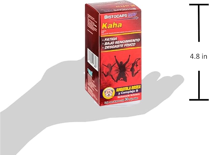 Kaha Bistocaps SR – Rhodiola Rosea &amp B-Complex – 30 Capsules – Supports Energy &amp Vitality – Similares
