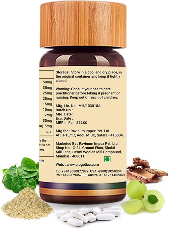 Biogetica Spectrum Ayurvedic Immune Booster- Emblica officinalis Shilajit Nutritional Support for Men Women (Natural Advance Multivitamin) - 80 Tablets