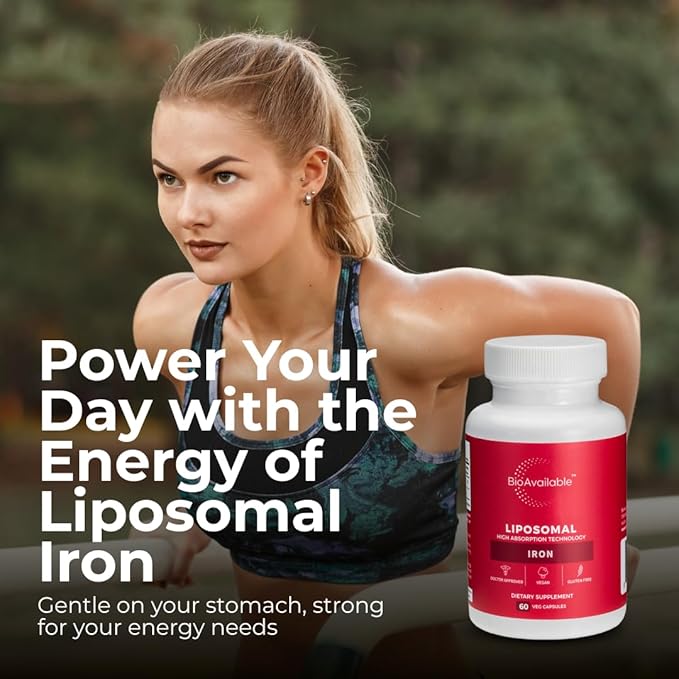 Liposomal Iron | 60 Capsules | Maximum Absorption | Vegan &amp Gluten-Free
