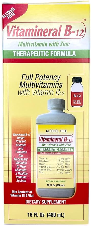 Liquid Multivitamin with Zinc Immune Health &amp Nervous System Support High Potency Vitamin B Complex Formula for Men &amp Women Easy-to-Take Dietary Supplement 16 fl oz 1 Pack