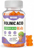 ABYSSUS Folinic Acid for Kids Gummies Methylated B-Complex for Children Maximum Absorption for Brain Focus &amp Healthy Growth Non-GMO 60 Gummies