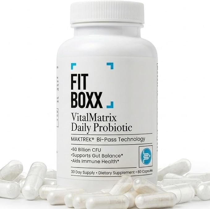VitalMatrix Daily Probiotic | 60 Billion CFU | Digestive Immune &amp Women’s Microbiome Support | Advanced Delivery | 30 Day Supply