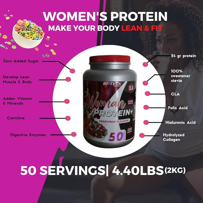 BIOTECKPHARMA | Woman Protein Fruit Cereal Flavor ... (Fruit Cereals 2KG)