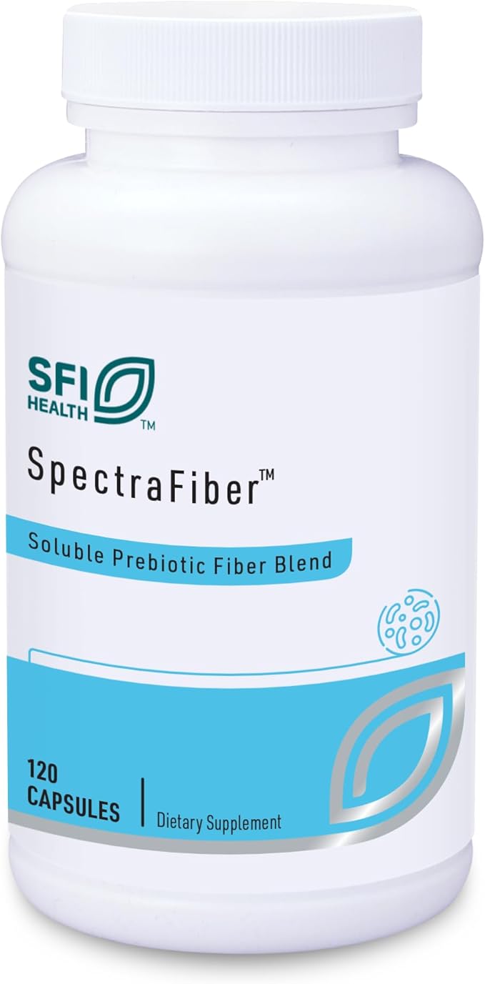 Klaire Labs SFI Health Spectrafiber - Hypoallergenic 9 Soluble Fiber Blend with Apple Pectin &amp Glucomannan No Psyllium &amp Gluten-Free (120 Capsules)