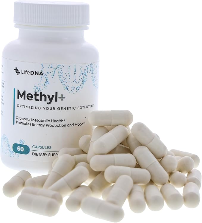 LIFEDNA Methyl + Methylfolate - Methylated Folate Vitamins Active 5-MTHF TMG Optimized Homocysteine Brain Cardiovascular Highly Bioavailable MTHFR Supplement