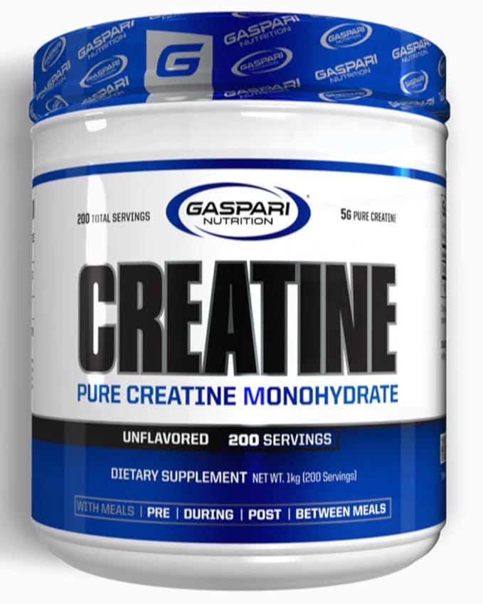 Gaspari Nutrition Pure Creatine Monohydrate 5g of Pure Creatine Boost Muscle and Size Helps Increase Power and Anerobic Endurance (200 Servings Unflavored)