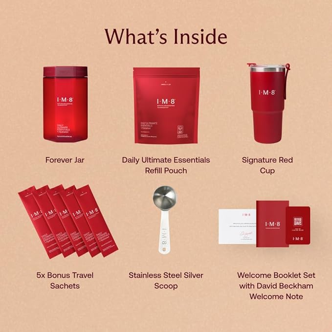 IM8 Daily Ultimate Essentials All-in-One Multivitamin Supplement (Standard Starter Kit + 30 Travel Packs)