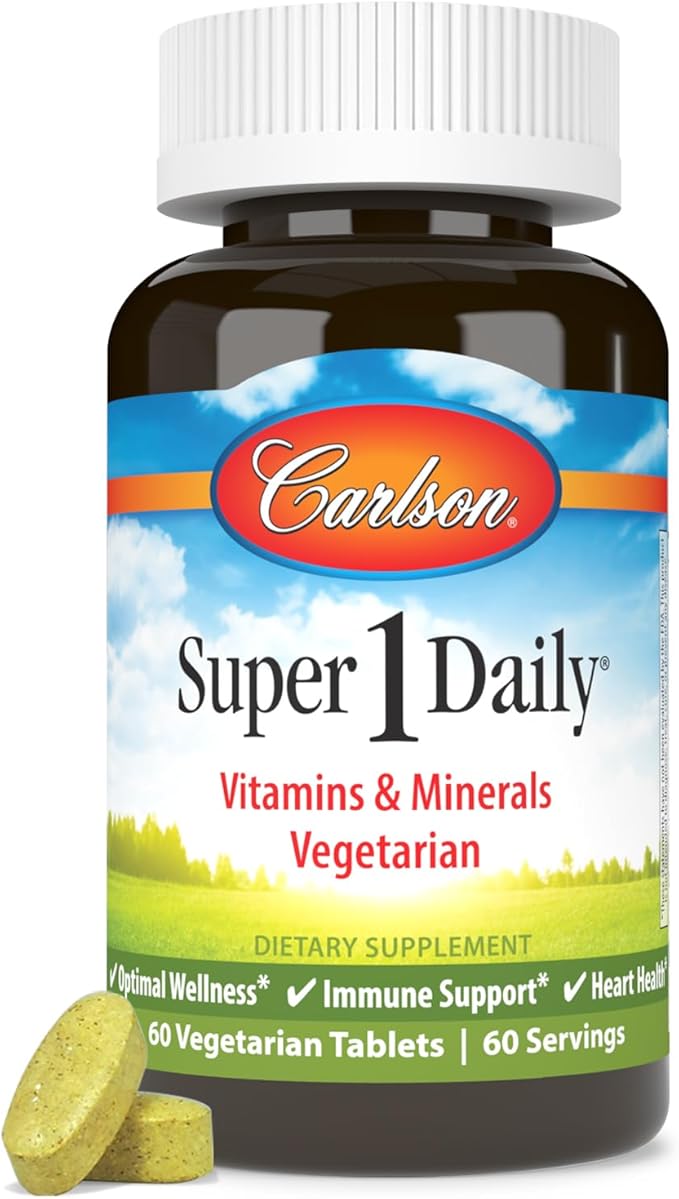Carlson - Super 1 Daily Vegetarian Multiple Formula Multivitamin Optimal Wellness 60 Tablets