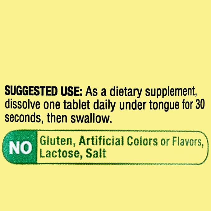 Vitamin B12 Fast Dissolve Tablets - Cherry Flavor 2500 mcg - Supports Energy &amp Nervous System - 60 Count (Pack of 2)