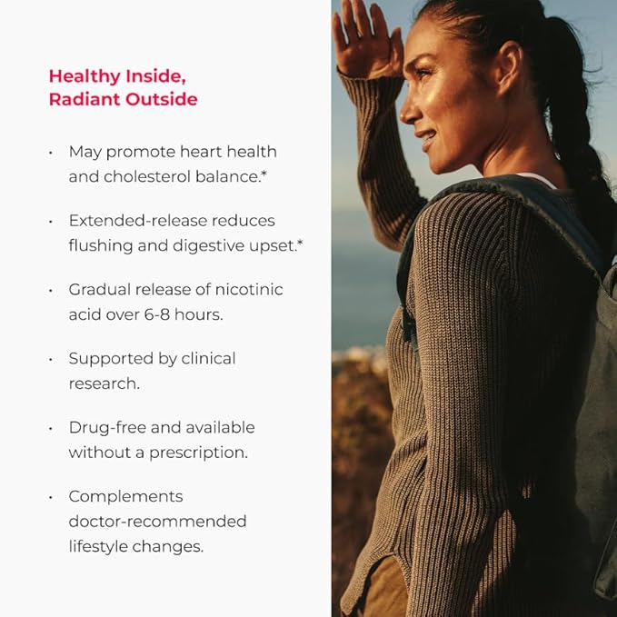 ENDUR-ACIN Niacin Supports Heart &amp Circulatory Function Extended Release Formula Gluten Free 750mg (60 Tablets)