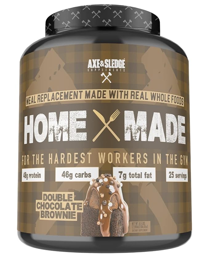 Axe &amp Sledge Supplements Home Made Whole-Foods-Based Meal Replacement Powder with Digestive Enzymes Protein Carbohydrates and Fats 25 Servings Chocolate Brownie