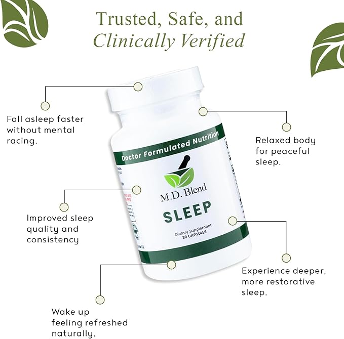 Sleep - Natural Sleep Aids for Adults with l theanine Supplement Ashwagandha Magnesium Valerian Root Melatonin - Non-Habit Forming Formula for Rejuvenating - 30 Capsules (Pack of 1)
