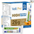 Voll Pro Plant Protein Bar with Daily Greens - High Protein 26g Fiber 7g 0g Sugar - Crunchy Delicious Nutrient-Rich Protein Bars 65g Bar (Pack of 12) (Pack of 12)